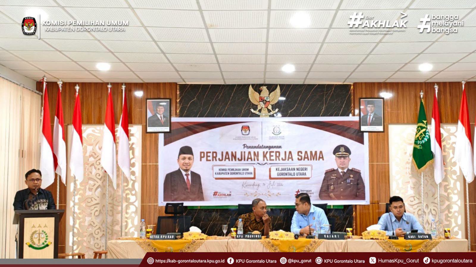 Sambutan Ketua KPU Kab Gorut pd keg PKS antara KPU Gorut dan Kejaksaan Neg Gorut