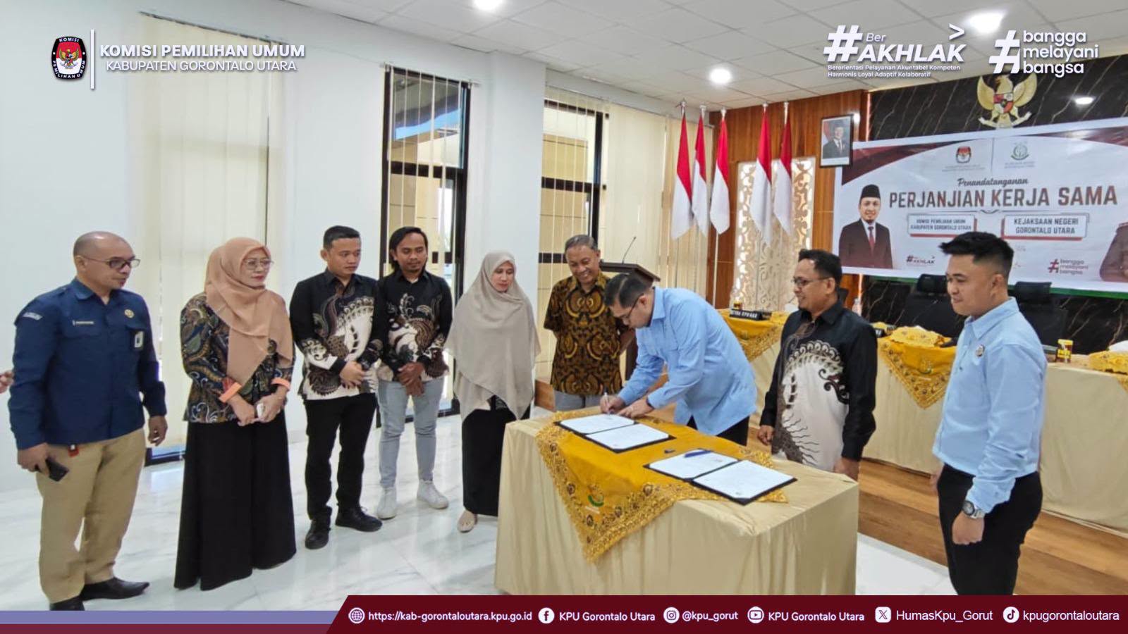 Penandatanganan PKS antara KPU Gorut dan Kejaksaan Neg Gorut